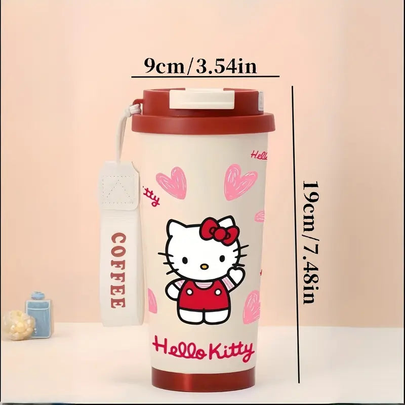 Sticlă termoizolantă roșie din inox - 600 ml