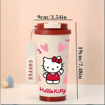 Sticlă termoizolantă roșie din inox - 600 ml